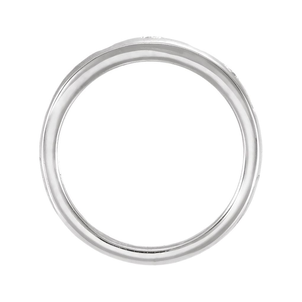 Sapphire Row Lab-Grown Gemstone Embedded Mixed-Cut Ring - Diamond, 14K White Gold (view 2)