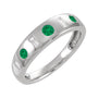 Sapphire Row Lab-Grown Gemstone Embedded Mixed-Cut Ring - Emerald, 14K White Gold