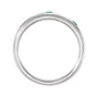 Sapphire Row Lab-Grown Gemstone Embedded Mixed-Cut Ring - Emerald, 14K White Gold (view 2)