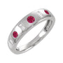 Sapphire Row Lab-Grown Gemstone Embedded Mixed-Cut Ring - Ruby, 14K White Gold