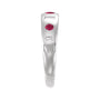 Sapphire Row Lab-Grown Gemstone Embedded Mixed-Cut Ring - Ruby, 14K White Gold (view 3)