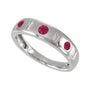 Sapphire Row Lab-Grown Gemstone Embedded Mixed-Cut Ring - Ruby, 14K White Gold (view 4)