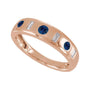 Sapphire Row Lab-Grown Gemstone Embedded Mixed-Cut Ring - Blue Sapphire, 14K Rose Gold (view 4)