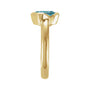 Sapphire Row Natural Gemstone Half-Bezel Asymmetric Solitaire Ring - Sky Blue Topaz, 14K Yellow Gold (view 3)