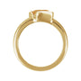Sapphire Row Natural Gemstone Half-Bezel Asymmetric Solitaire Ring - Citrine, 14K Yellow Gold (view 2)