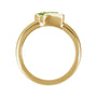 Sapphire Row Natural Gemstone Half-Bezel Asymmetric Solitaire Ring - Peridot, 14K Yellow Gold (view 2)