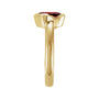 Sapphire Row Natural Gemstone Half-Bezel Asymmetric Solitaire Ring - Mozambique Garnet, 14K Yellow Gold (view 3)