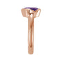 Sapphire Row Natural Gemstone Half-Bezel Asymmetric Solitaire Ring - Amethyst, 14K Rose Gold (view 3)