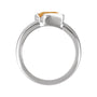 Sapphire Row Natural Gemstone Half-Bezel Asymmetric Solitaire Ring - Citrine, 14K White Gold (view 2)