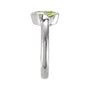 Sapphire Row Natural Gemstone Half-Bezel Asymmetric Solitaire Ring - Peridot, 14K White Gold (view 3)
