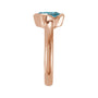 Sapphire Row Natural Gemstone Half-Bezel Asymmetric Solitaire Ring - Sky Blue Topaz, 14K Rose Gold (view 3)