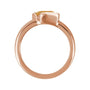 Sapphire Row Natural Gemstone Half-Bezel Asymmetric Solitaire Ring - Citrine, 14K Rose Gold (view 2)