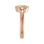 Sapphire Row Natural Gemstone Half-Bezel Asymmetric Solitaire Ring - Peridot, 14K Rose Gold (view 3)