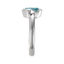 Sapphire Row Natural Gemstone Half-Bezel Asymmetric Solitaire Ring - Sky Blue Topaz, 14K White Gold (view 3)