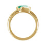Sapphire Row Lab-Grown Gemstone Half-Bezel Asymmetric Solitaire Ring - Emerald, 14K Yellow Gold (view 2)
