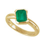 Sapphire Row Lab-Grown Gemstone Half-Bezel Asymmetric Solitaire Ring - Emerald, 14K Yellow Gold (view 4)