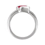 Sapphire Row Lab-Grown Gemstone Half-Bezel Asymmetric Solitaire Ring - Ruby, 14K White Gold (view 2)