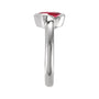 Sapphire Row Lab-Grown Gemstone Half-Bezel Asymmetric Solitaire Ring - Ruby, 14K White Gold (view 3)