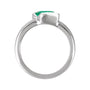 Sapphire Row Lab-Grown Gemstone Half-Bezel Asymmetric Solitaire Ring - Emerald, 14K White Gold (view 2)