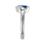 Sapphire Row Lab-Grown Gemstone Half-Bezel Asymmetric Solitaire Ring - Blue Sapphire, 14K White Gold (view 3)
