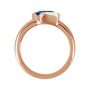 Sapphire Row Lab-Grown Gemstone Half-Bezel Asymmetric Solitaire Ring - Blue Sapphire, 14K Rose Gold (view 2)