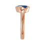Sapphire Row Lab-Grown Gemstone Half-Bezel Asymmetric Solitaire Ring - Blue Sapphire, 14K Rose Gold (view 3)