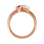 Sapphire Row Lab-Grown Gemstone Half-Bezel Asymmetric Solitaire Ring - Ruby, 14K Rose Gold (view 2)