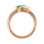 Sapphire Row Lab-Grown Gemstone Half-Bezel Asymmetric Solitaire Ring - Emerald, 14K Rose Gold (view 2)