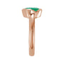 Sapphire Row Lab-Grown Gemstone Half-Bezel Asymmetric Solitaire Ring - Emerald, 14K Rose Gold (view 3)