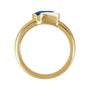 Sapphire Row Lab-Grown Gemstone Half-Bezel Asymmetric Solitaire Ring - Blue Sapphire, 14K Yellow Gold (view 2)
