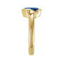 Sapphire Row Lab-Grown Gemstone Half-Bezel Asymmetric Solitaire Ring - Blue Sapphire, 14K Yellow Gold (view 3)