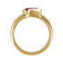 Sapphire Row Lab-Grown Gemstone Half-Bezel Asymmetric Solitaire Ring - Ruby, 14K Yellow Gold (view 2)