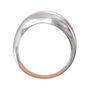 Sapphire Row Gold Two-Tone Asymmetric Ring - 14K White & Rose Gold (view 2)