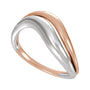 Sapphire Row Gold Two-Tone Asymmetric Ring - 14K White & Rose Gold (view 4)