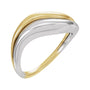 Sapphire Row Gold Two-Tone Asymmetric Ring - 14K White & Yellow Gold