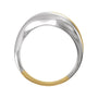 Sapphire Row Gold Two-Tone Asymmetric Ring - 14K White & Yellow Gold (view 2)