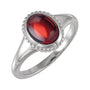 Sapphire Row Natural Gemstone Vintage-Inspired Cabochon Ring - Mozambique Garnet, Platinum