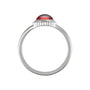 Sapphire Row Natural Gemstone Vintage-Inspired Cabochon Ring - Mozambique Garnet, Platinum (view 2)