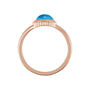 Sapphire Row Natural Gemstone Vintage-Inspired Cabochon Ring - Swiss Blue Topaz, 14K Rose Gold (view 2)