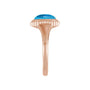 Sapphire Row Natural Gemstone Vintage-Inspired Cabochon Ring - Swiss Blue Topaz, 14K Rose Gold (view 3)