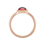 Sapphire Row Natural Gemstone Vintage-Inspired Cabochon Ring - Mozambique Garnet, 14K Rose Gold (view 2)