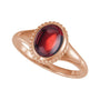 Sapphire Row Natural Gemstone Vintage-Inspired Cabochon Ring - Mozambique Garnet, 14K Rose Gold (view 4)