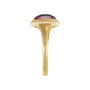 Sapphire Row Natural Gemstone Vintage-Inspired Cabochon Ring - Mozambique Garnet, 14K Yellow Gold (view 3)