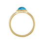 Sapphire Row Natural Gemstone Vintage-Inspired Cabochon Ring - Swiss Blue Topaz, 14K Yellow Gold (view 2)