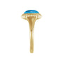 Sapphire Row Natural Gemstone Vintage-Inspired Cabochon Ring - Swiss Blue Topaz, 14K Yellow Gold (view 3)