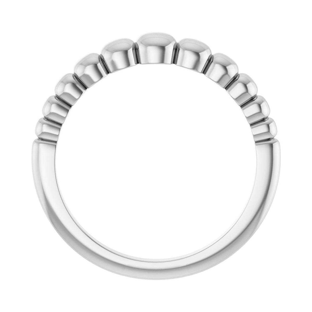 Sapphire Row Gold Graduated Bead Ring - 14K White Gold (view 2)