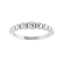 Sapphire Row Gold Graduated Bead Ring - 14K White Gold (view 3)