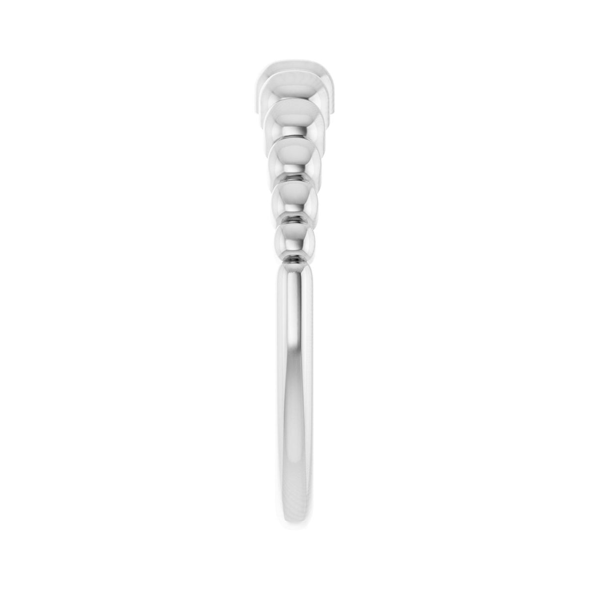 Sapphire Row Gold Graduated Bead Ring - 14K White Gold (view 4)