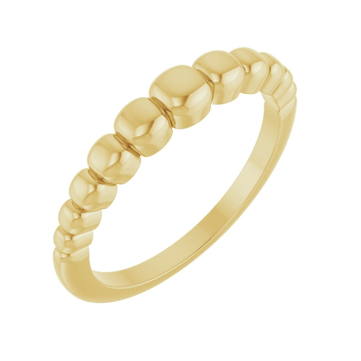 Sapphire Row Gold Graduated Bead Ring - 14K Yellow Gold