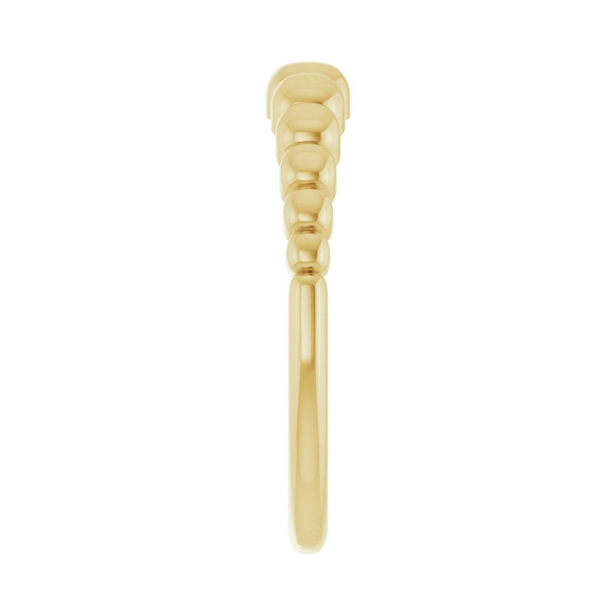 Sapphire Row Gold Graduated Bead Ring - 14K Yellow Gold (view 4)